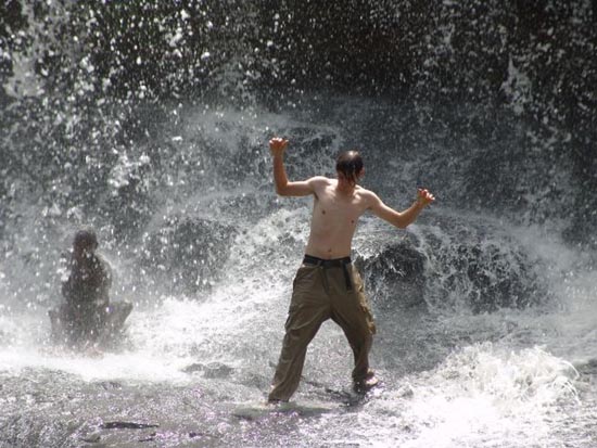 Simon at Kintampo Waterfall